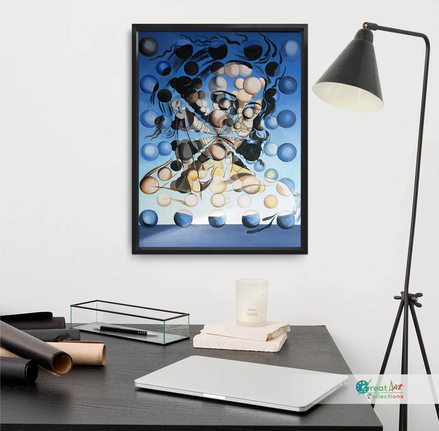 Galatea of the Spheres by Salvador Dalí black framed art