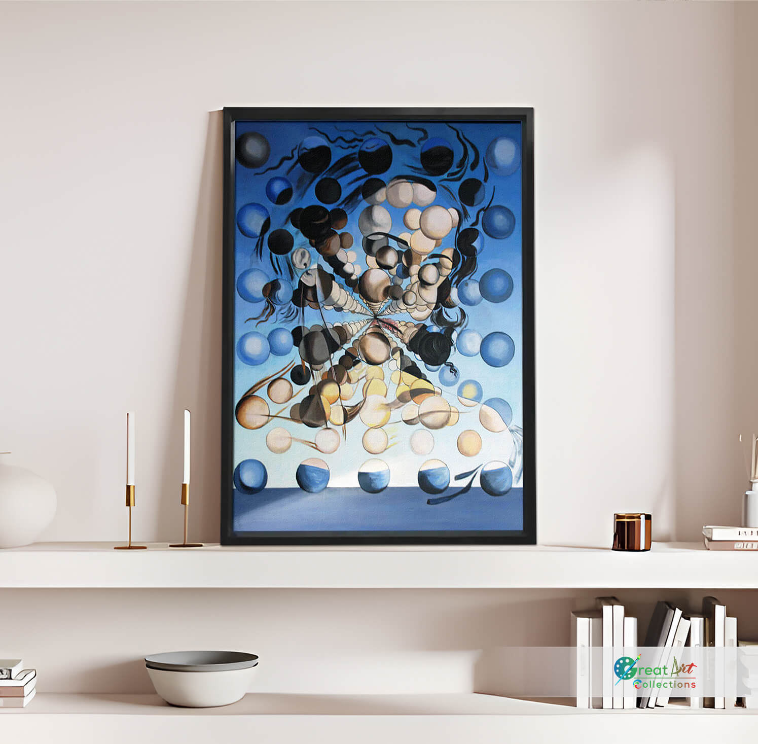 Galatea of the Spheres by Salvador Dalí black framed art