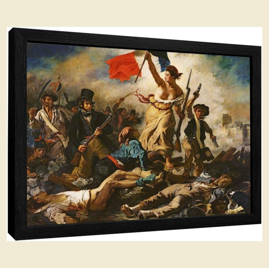 Liberty Leading the People Art by Ferdinand Victor Eugène Delacroix Canvas