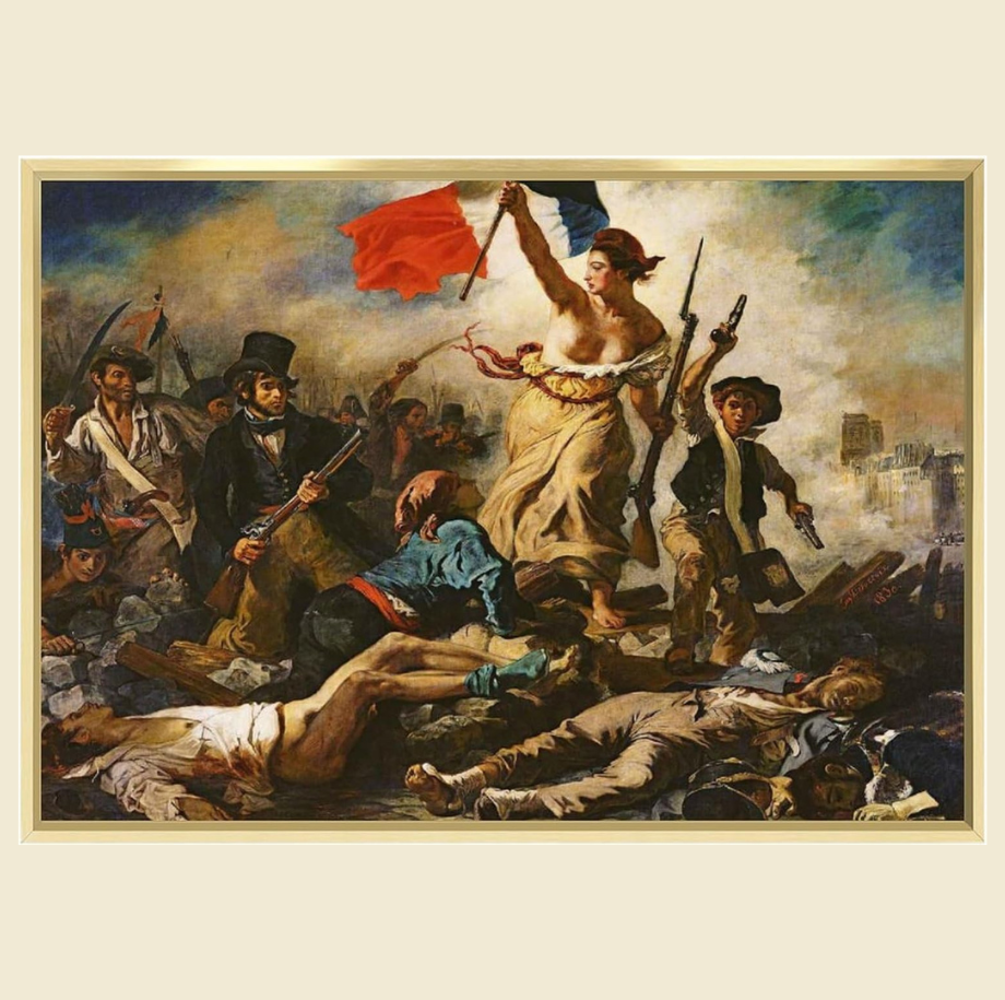 Liberty Leading the People Art by Ferdinand Victor Eugène Delacroix Canvas