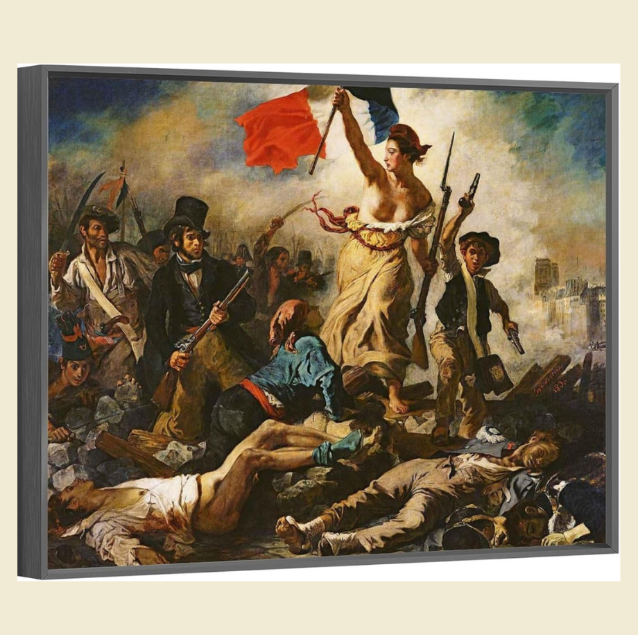 Liberty Leading the People Art by Ferdinand Victor Eugène Delacroix Canvas