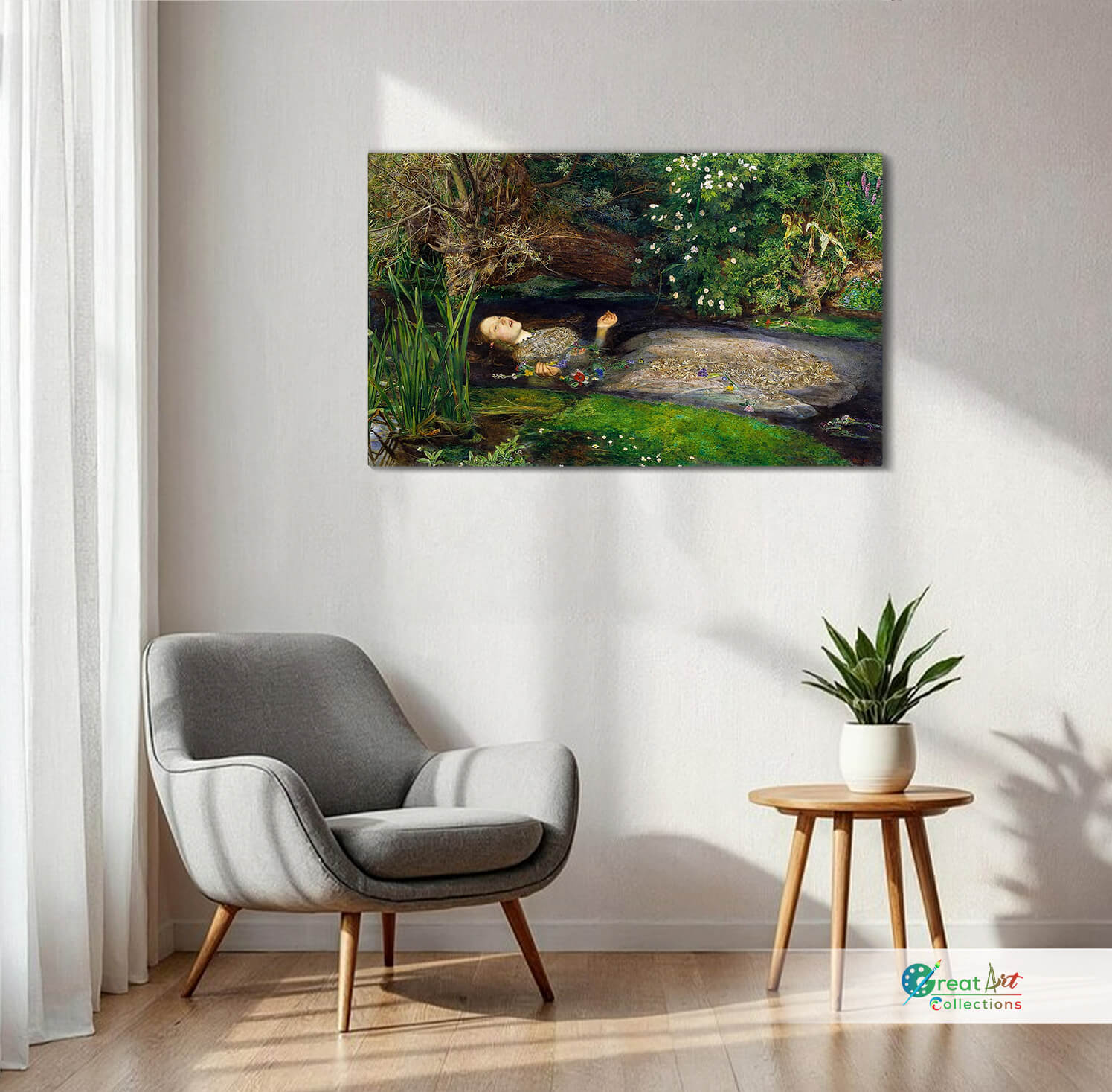 Ophelia painting ready to hang