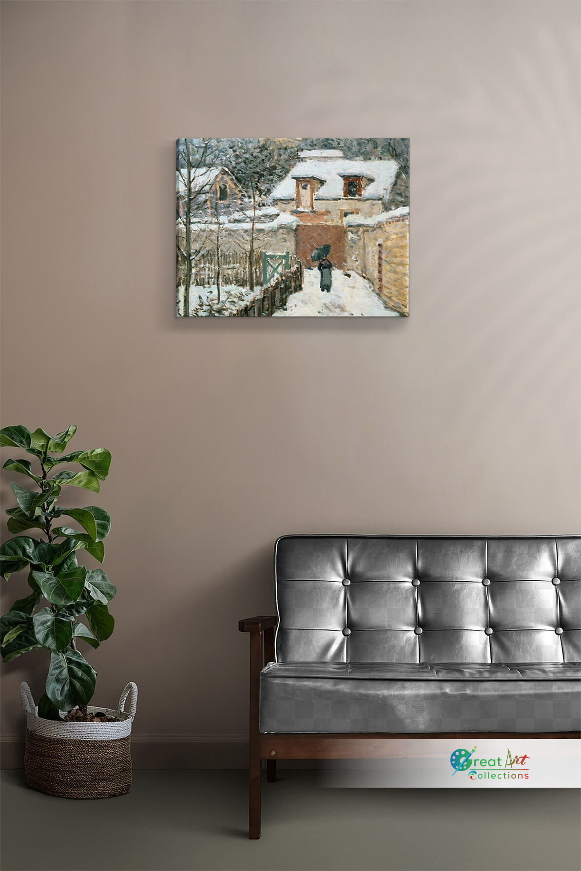 Snow at Louveciennes by Alfred Sisley, stretched canvas