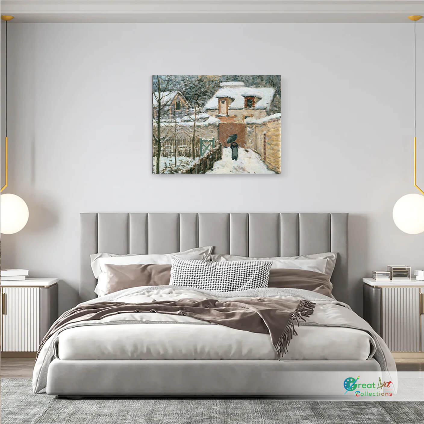 Snow at Louveciennes by Alfred Sisley, stretched canvas