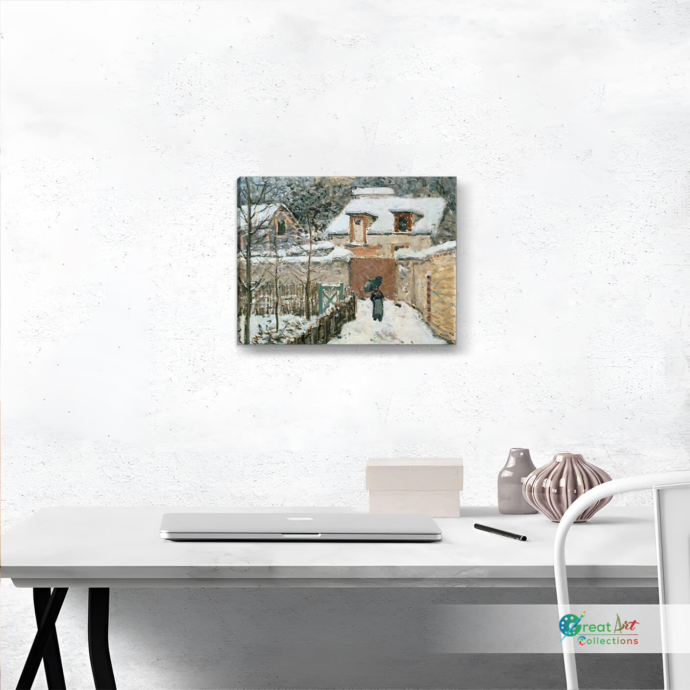 Snow at Louveciennes by Alfred Sisley, stretched canvas