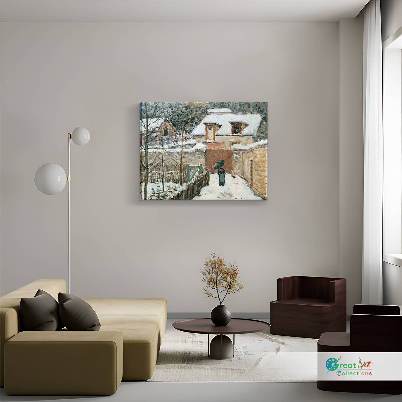 Snow at Louveciennes by Alfred Sisley, stretched canvas