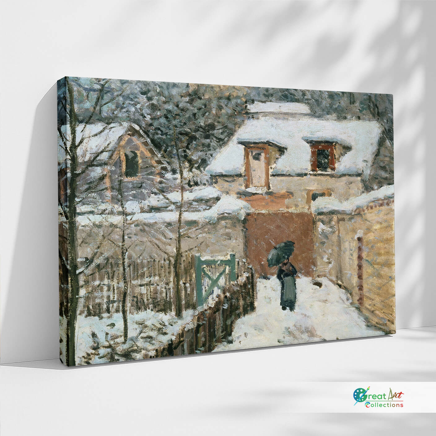 Snow at Louveciennes by Alfred Sisley, stretched canvas