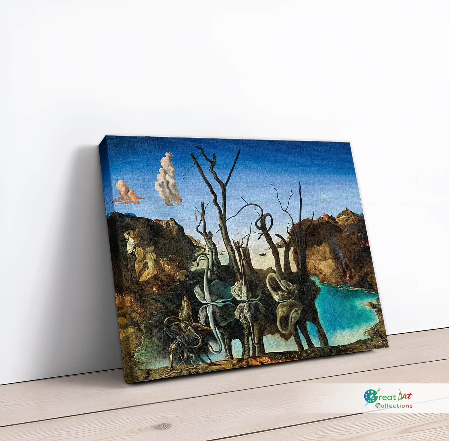 Swans Reflecting Elephants, Dali canvas