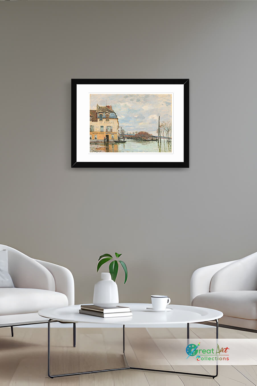 The Flood at Port-Marly by Alfred Sisley framed canvas art