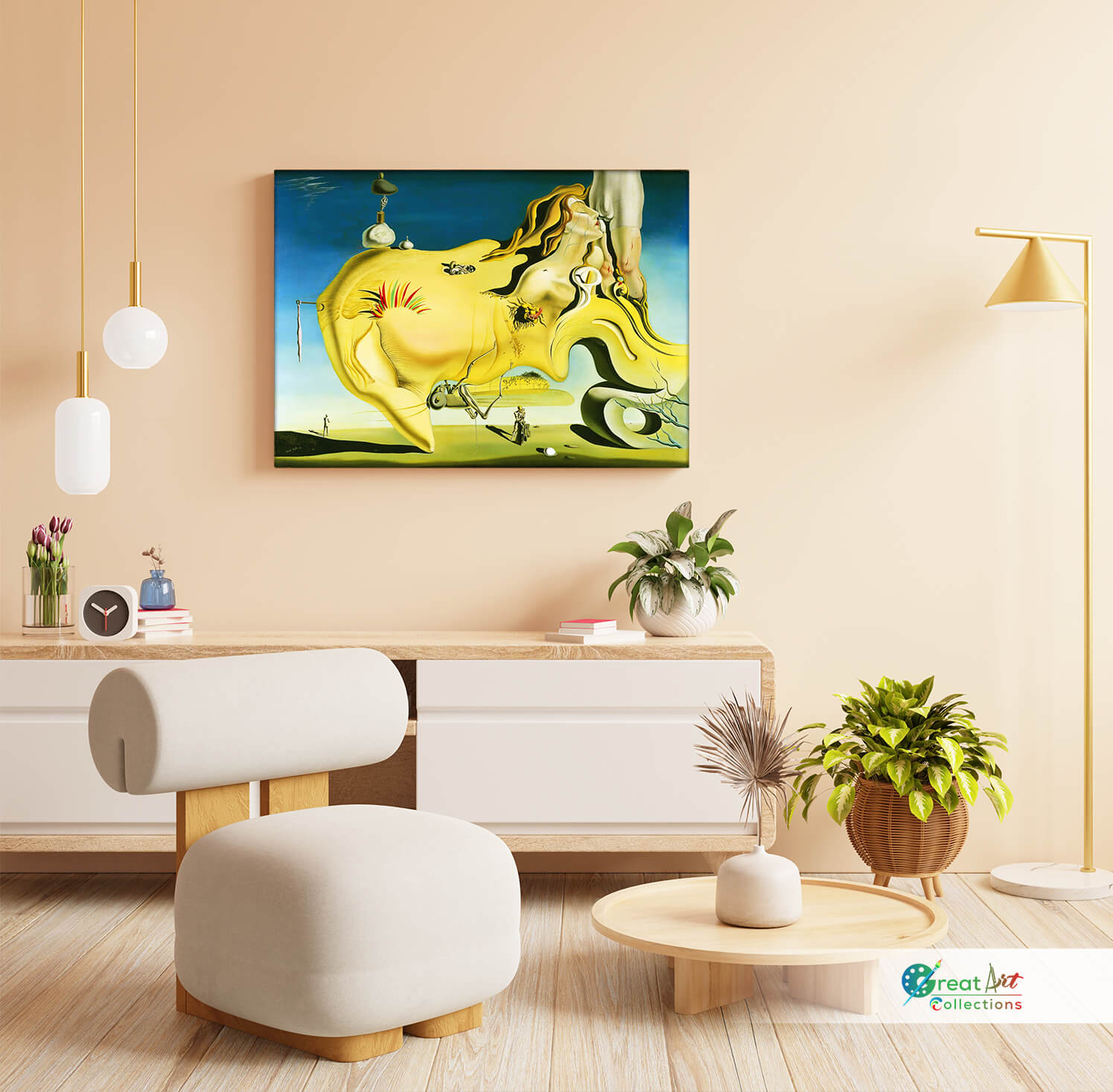 The Great Masturbator by Salvador Dali, gallery wrapped canvas