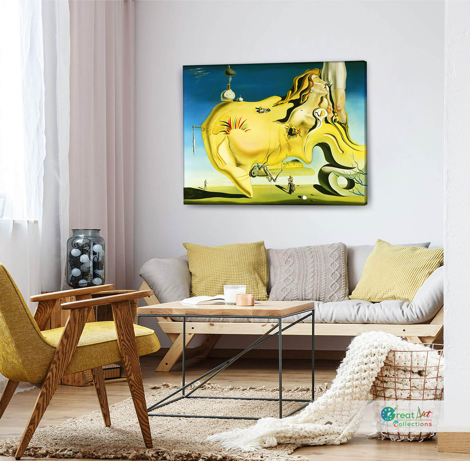 The Great Masturbator by Salvador Dali, gallery wrapped canvas
