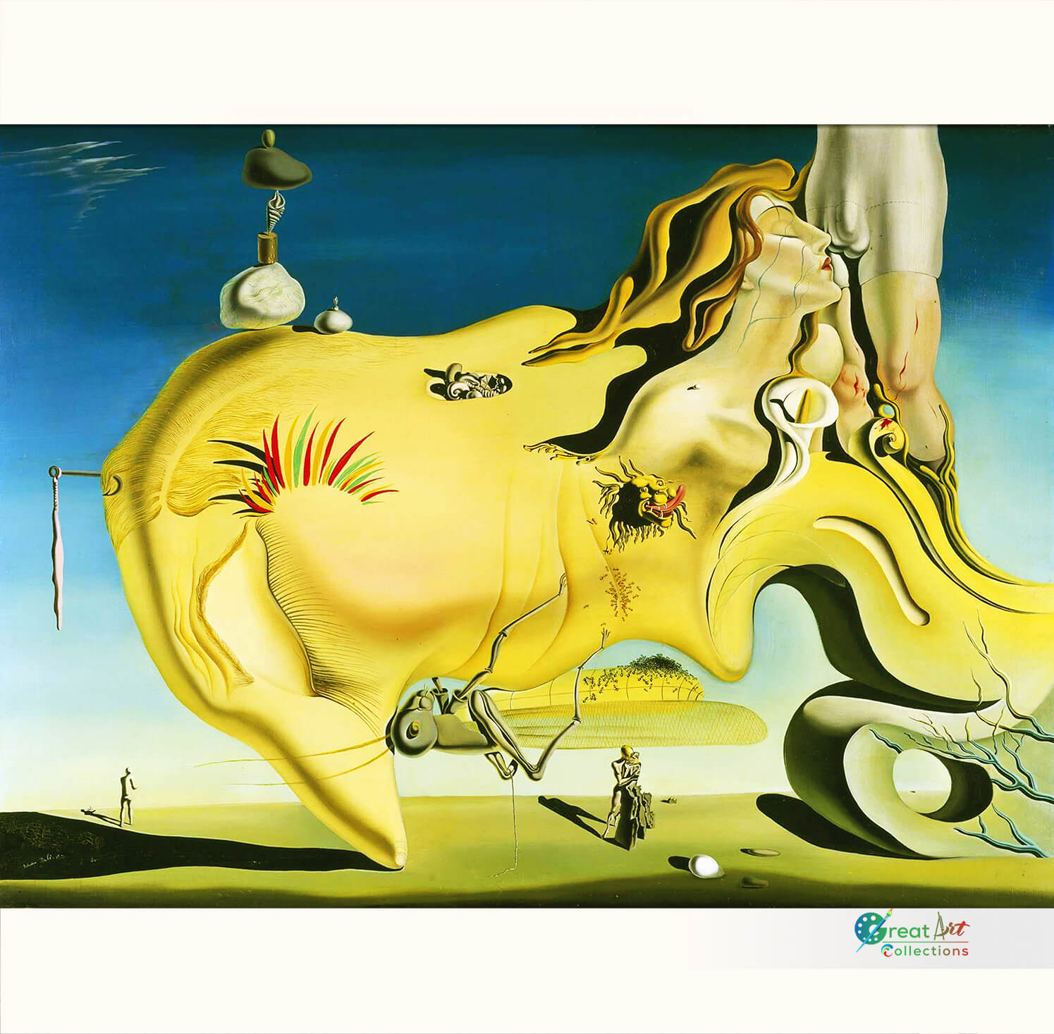 The Great Masturbator by Salvador Dali, gallery wrapped canvas