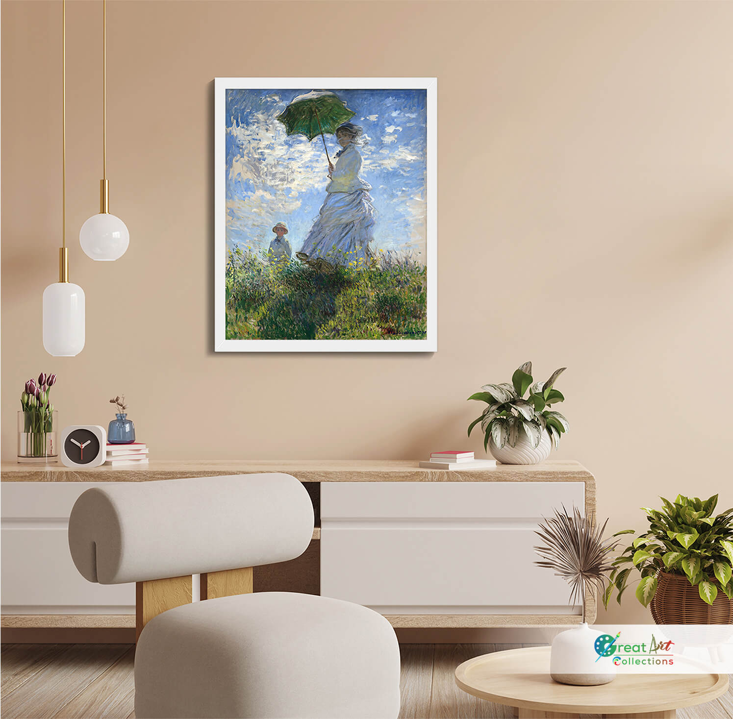 The Woman with a Parasol canvas print
