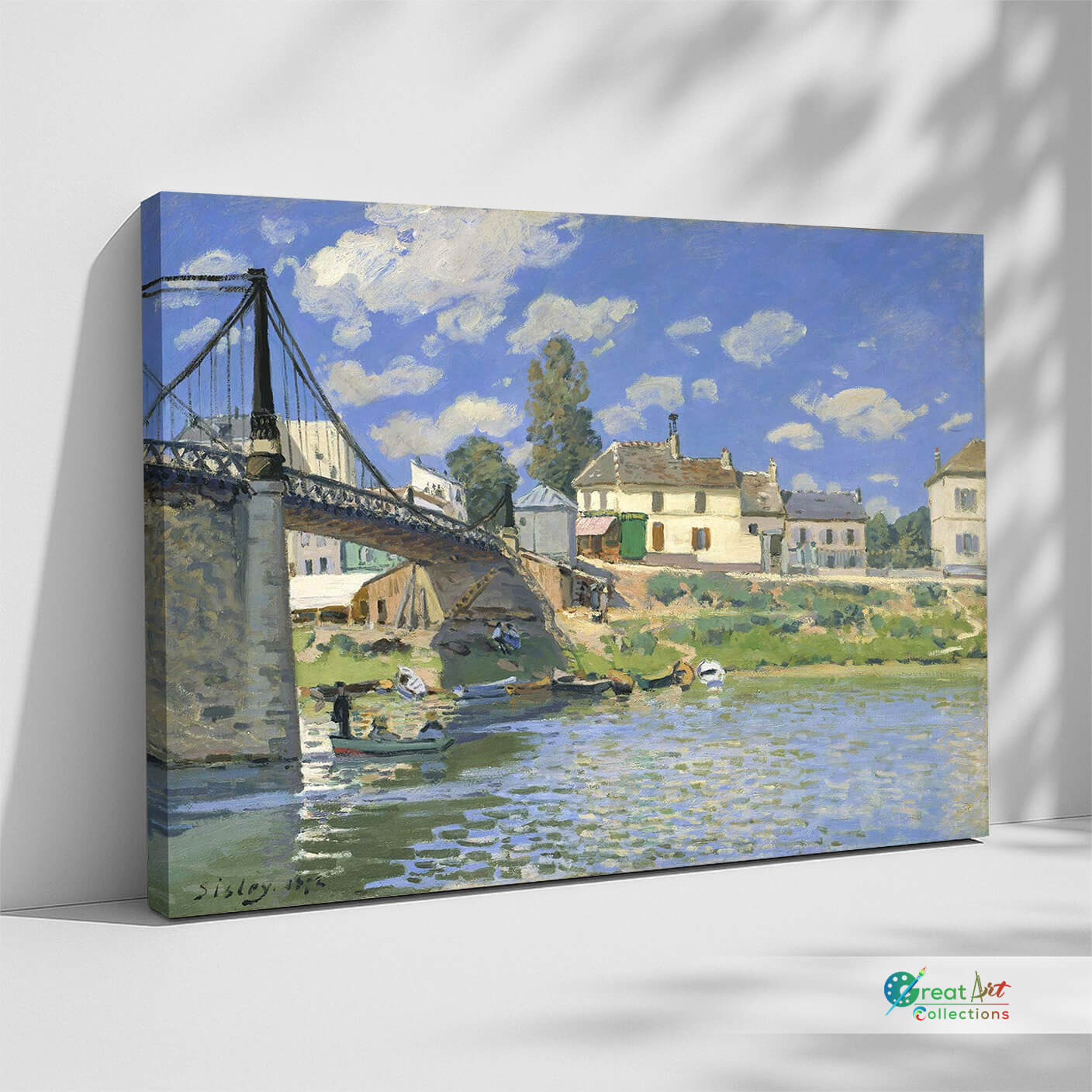 The Bridge at Villeneuve-la-Garenne by Alfred Sisley canvas wall art