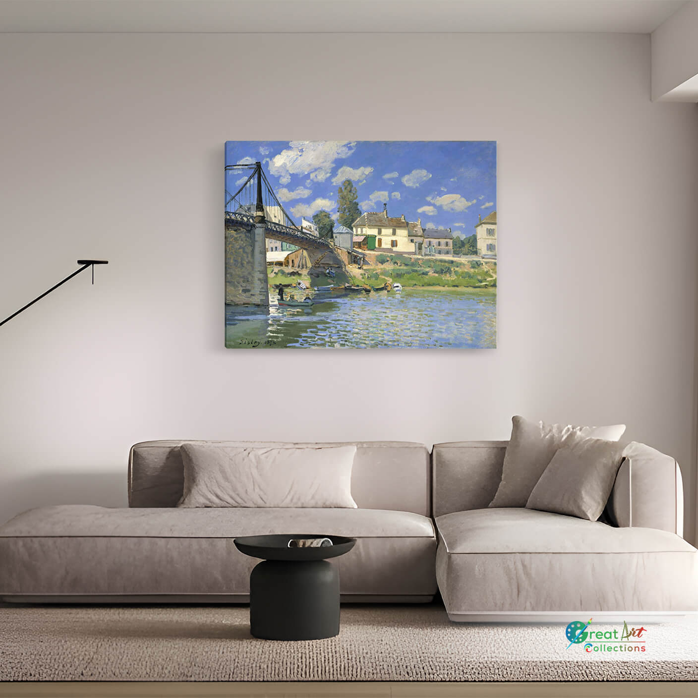 The Bridge at Villeneuve-la-Garenne by Alfred Sisley canvas wall art