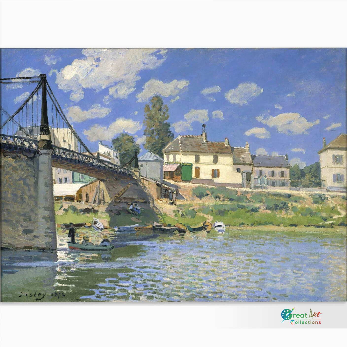The Bridge at Villeneuve-la-Garenne by Alfred Sisley canvas wall art
