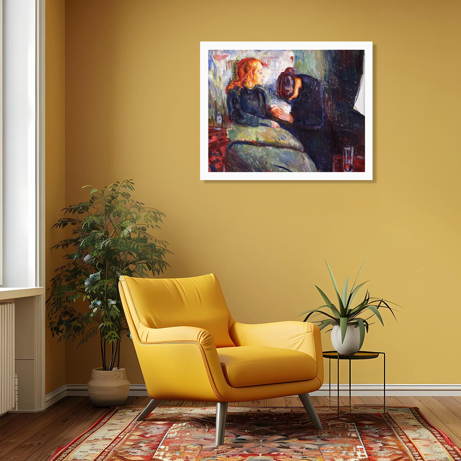 The Sick Child by Edvard Munch, framed canvas