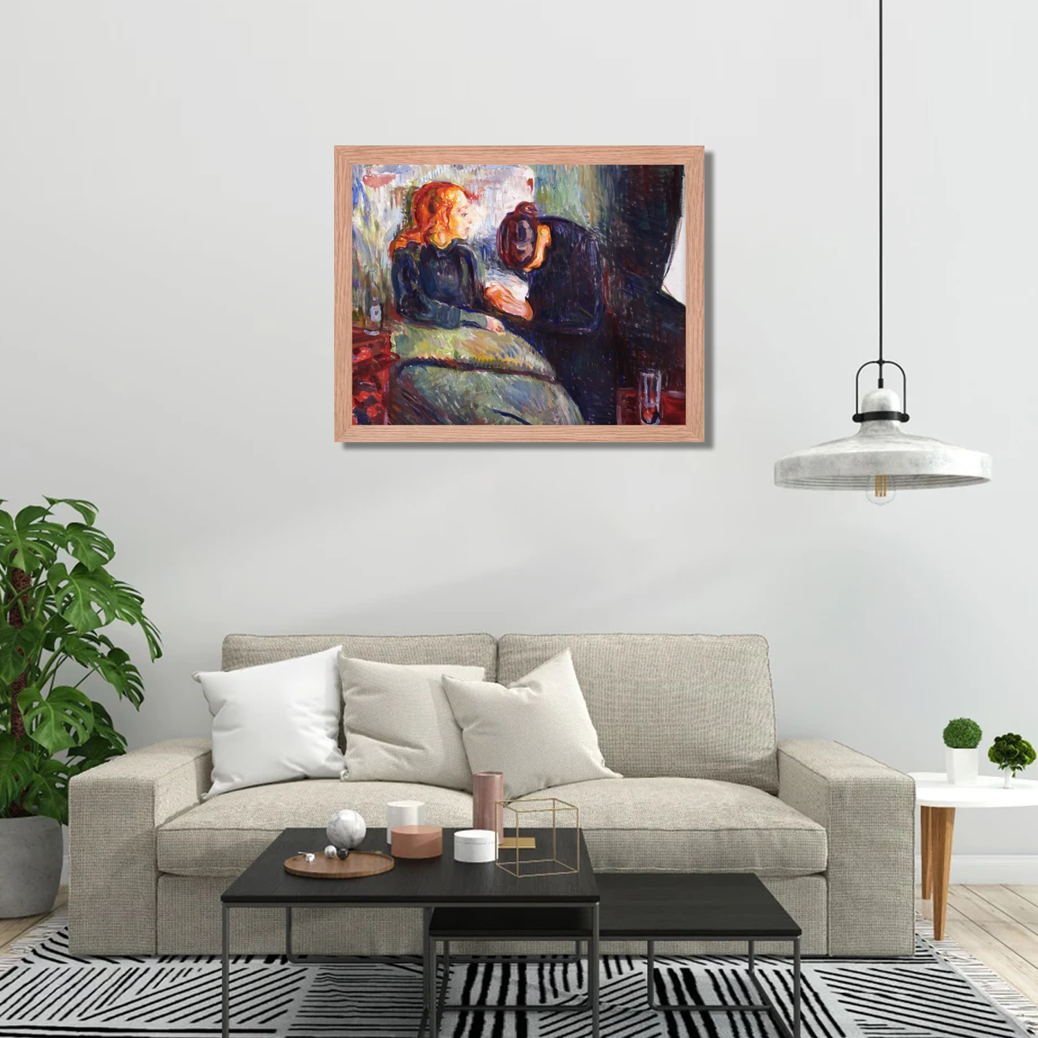 The Sick Child by Edvard Munch, framed canvas