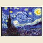 The Starry Night by Vincent Van Gogh Framed Canvas Print