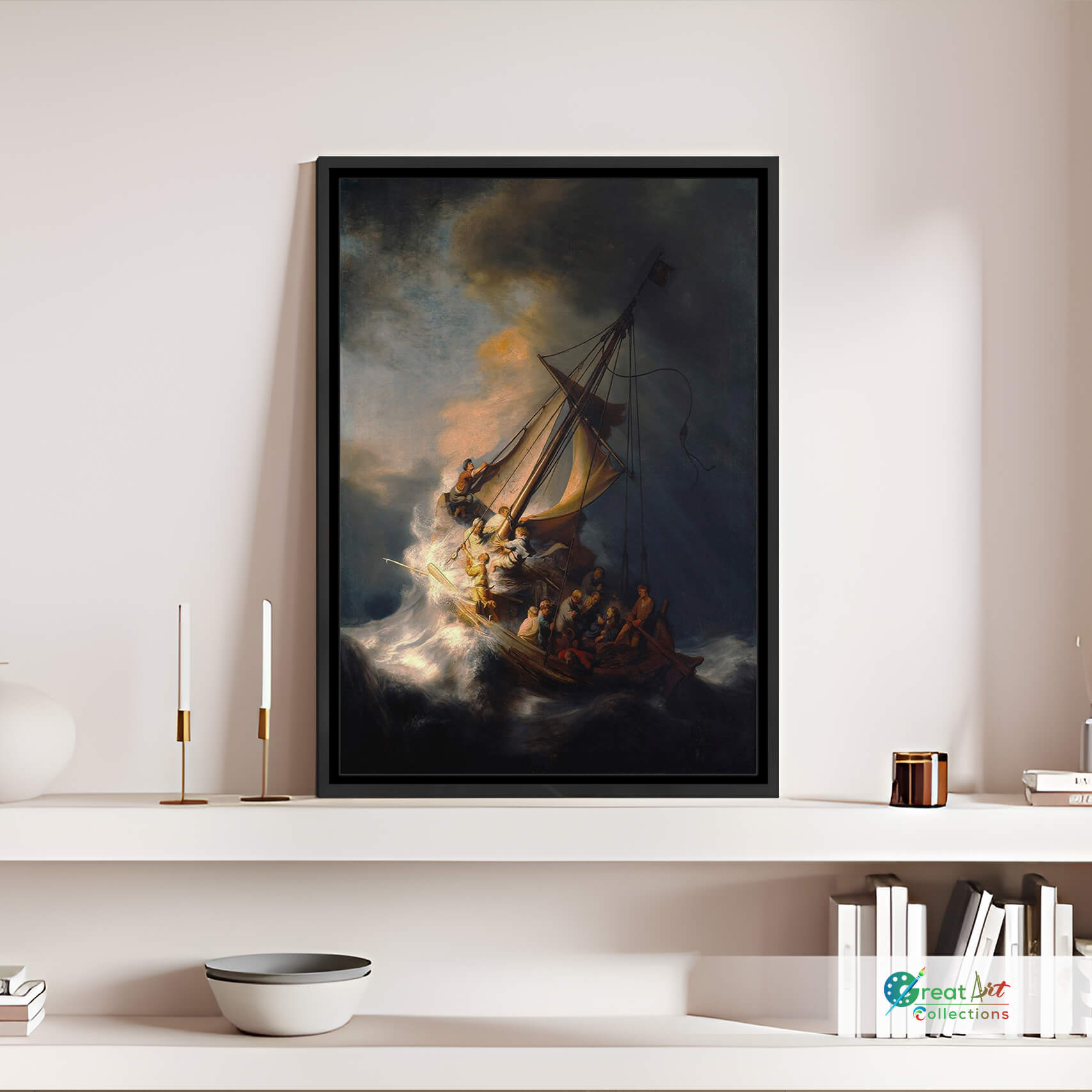 The Storm on the Sea of Galilee by Rembrandt framed canvas