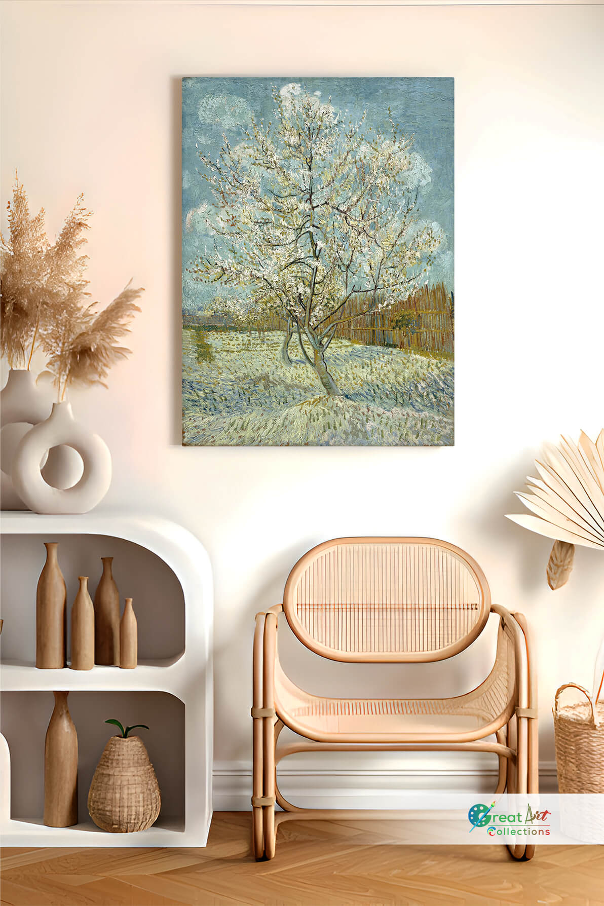 The Pink Peach Tree, Van Gogh canvas