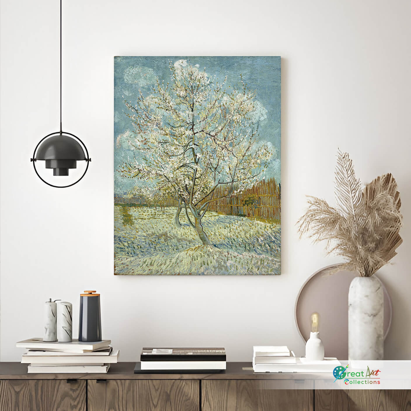 The Pink Peach Tree, Van Gogh canvas