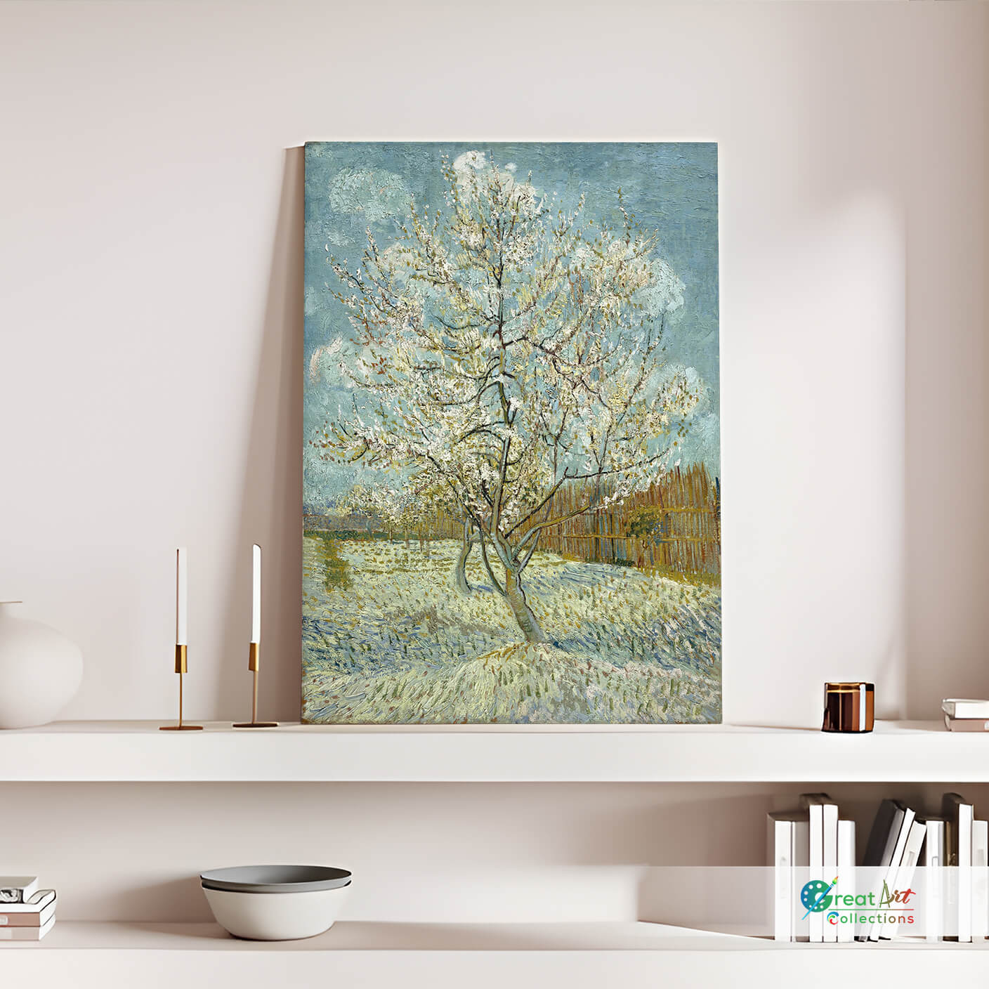 The Pink Peach Tree, Van Gogh canvas