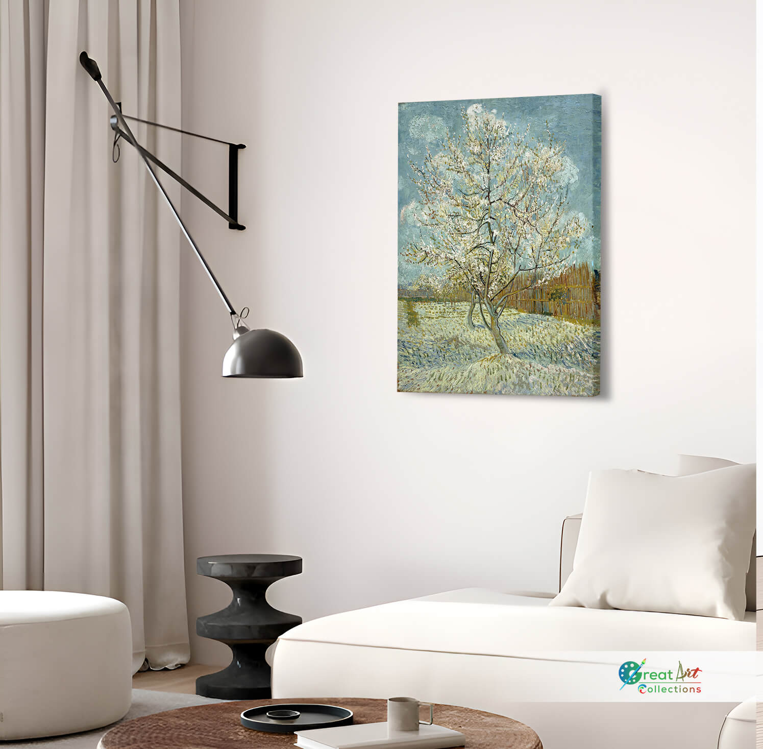The Pink Peach Tree, Van Gogh canvas