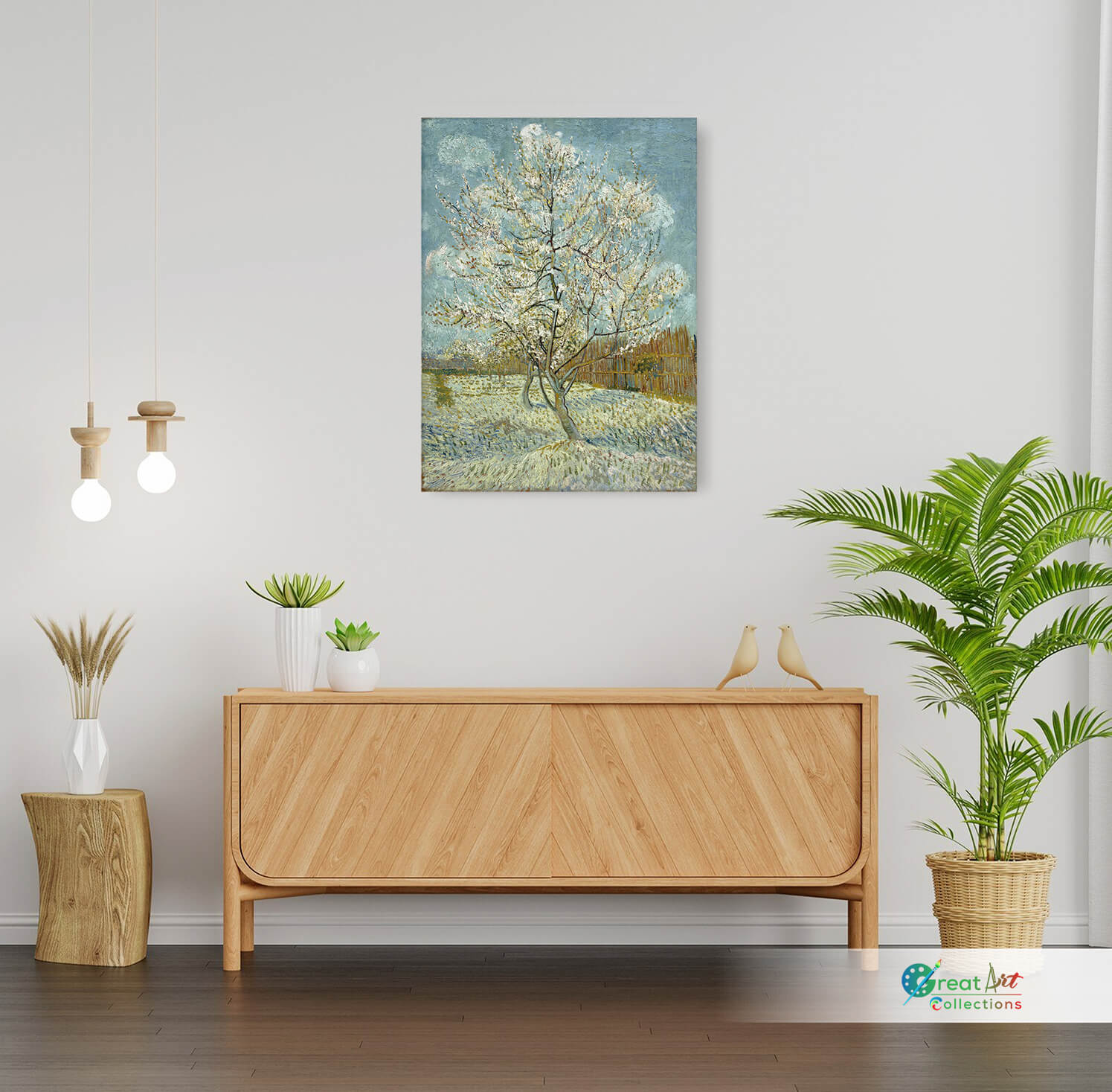 The Pink Peach Tree, Van Gogh canvas