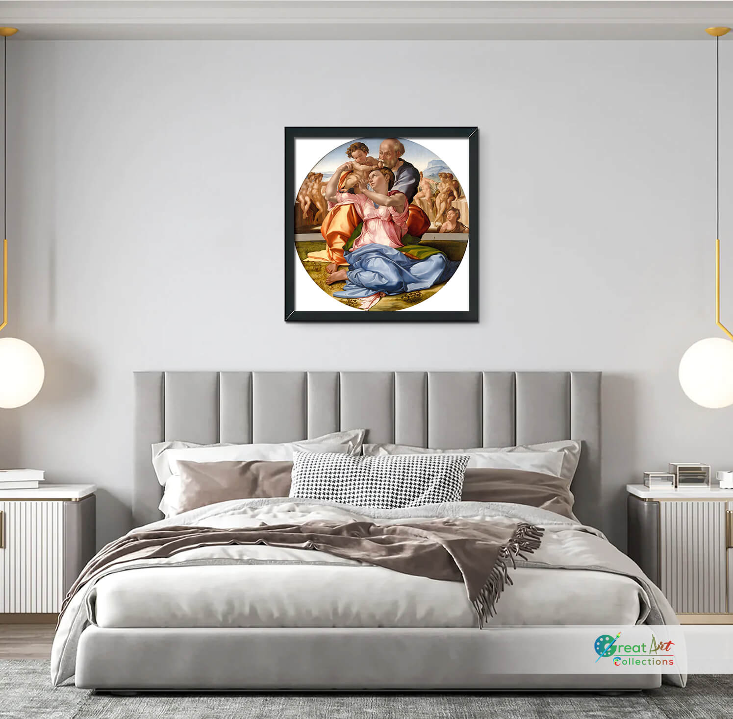 Tondo Doni by Michelangelo, framed canvas