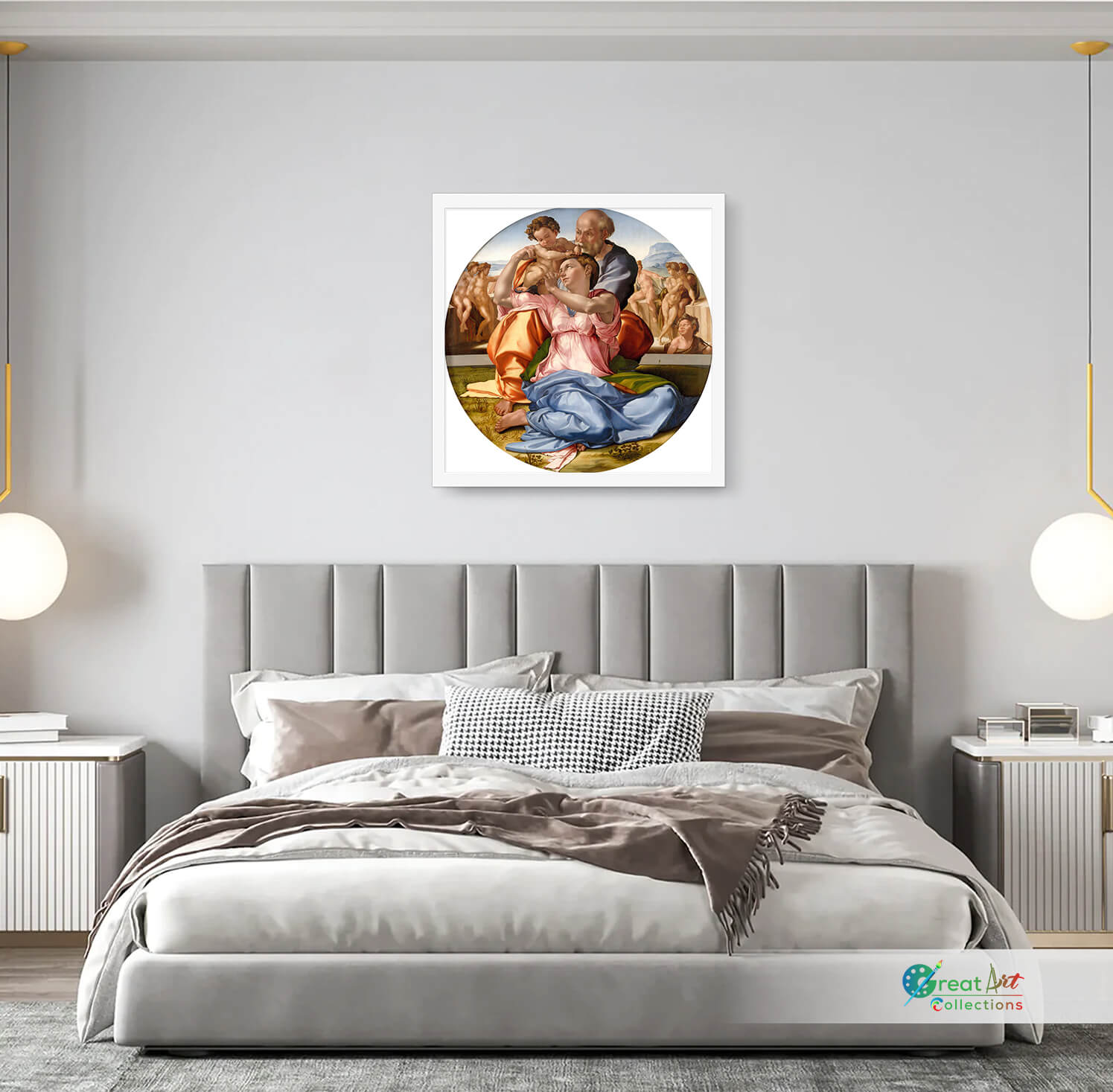 Tondo Doni by Michelangelo, framed canvas