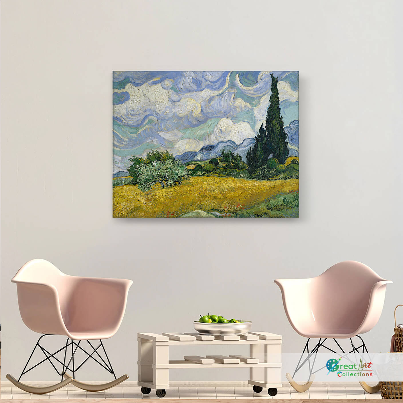 Wheat Field with Cypresses, Van Gogh canvas