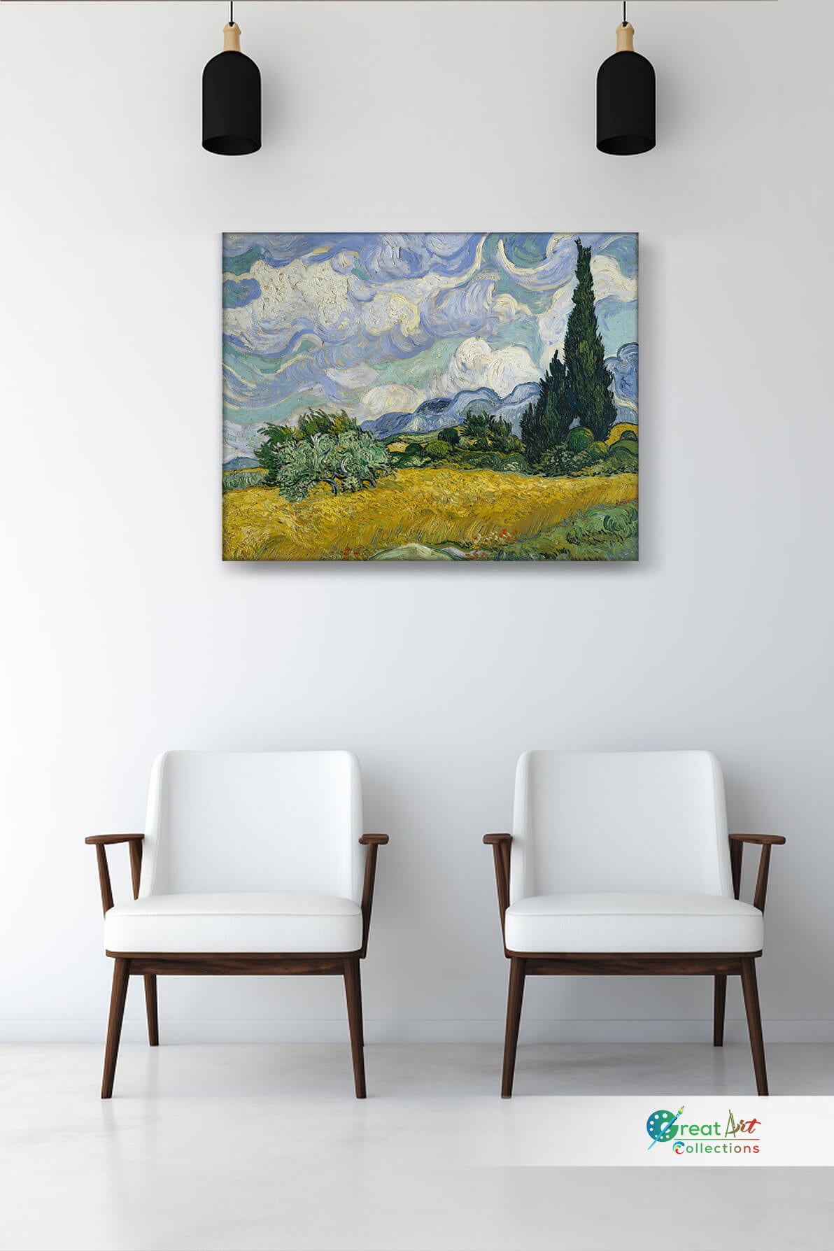 Wheat Field with Cypresses, Van Gogh canvas