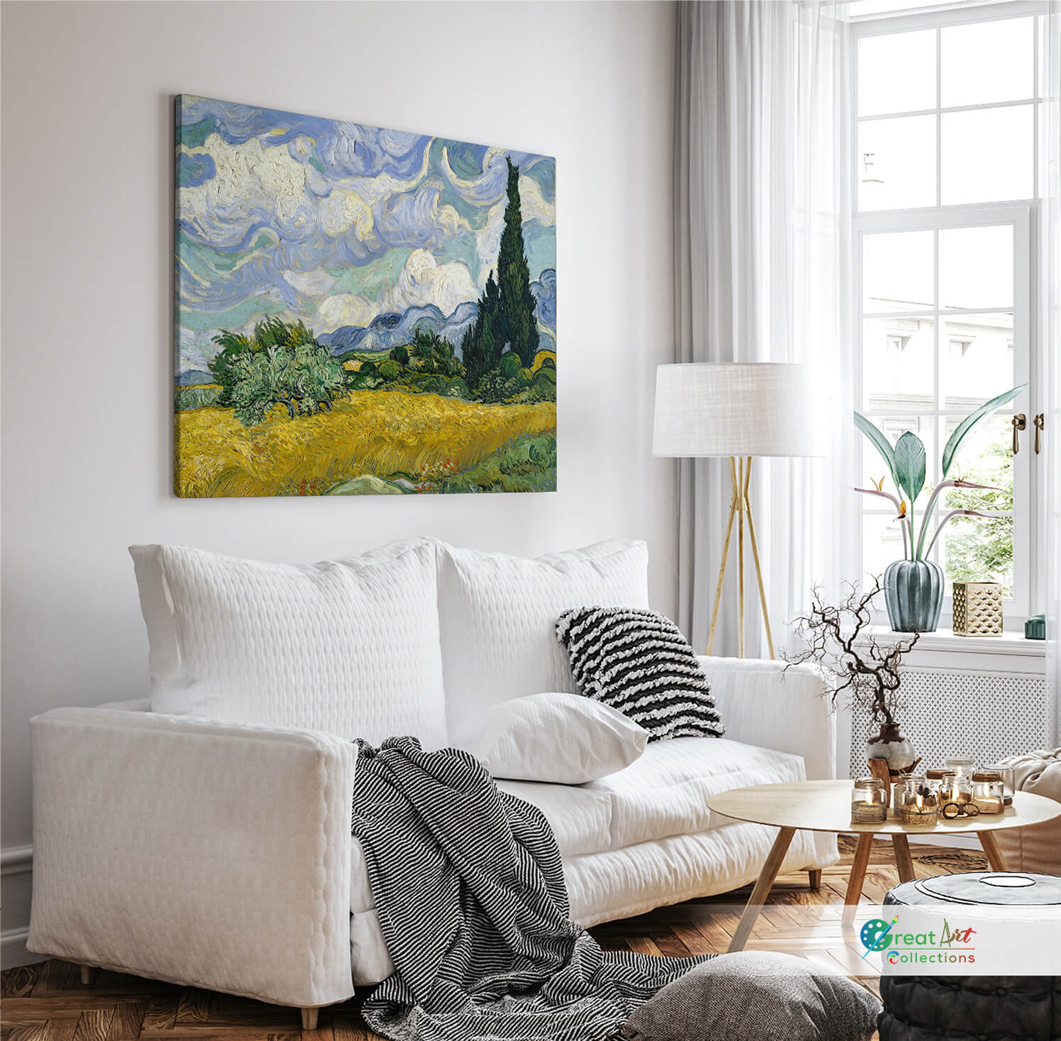 Wheat Field with Cypresses, Van Gogh canvas