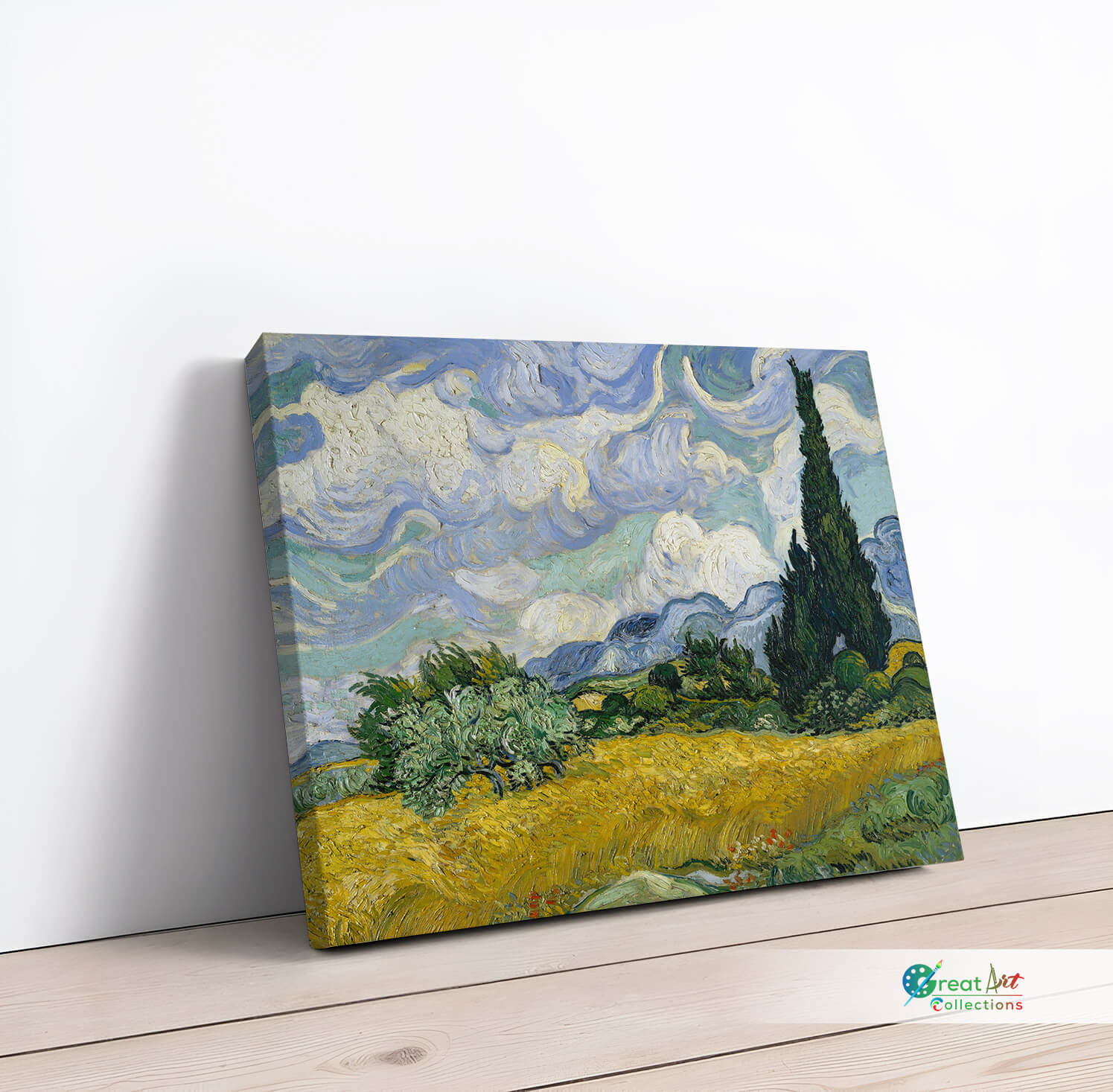 Wheat Field with Cypresses, Van Gogh canvas