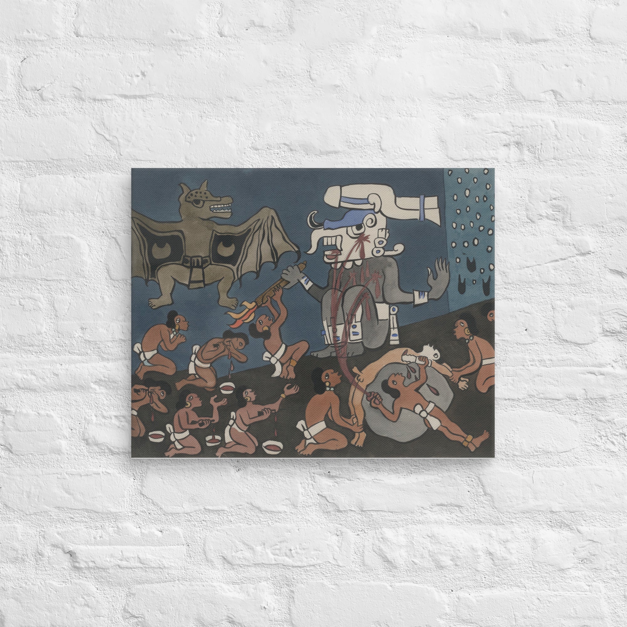 Human sacrifice before Tohil by Diego Rivera Canvas Print