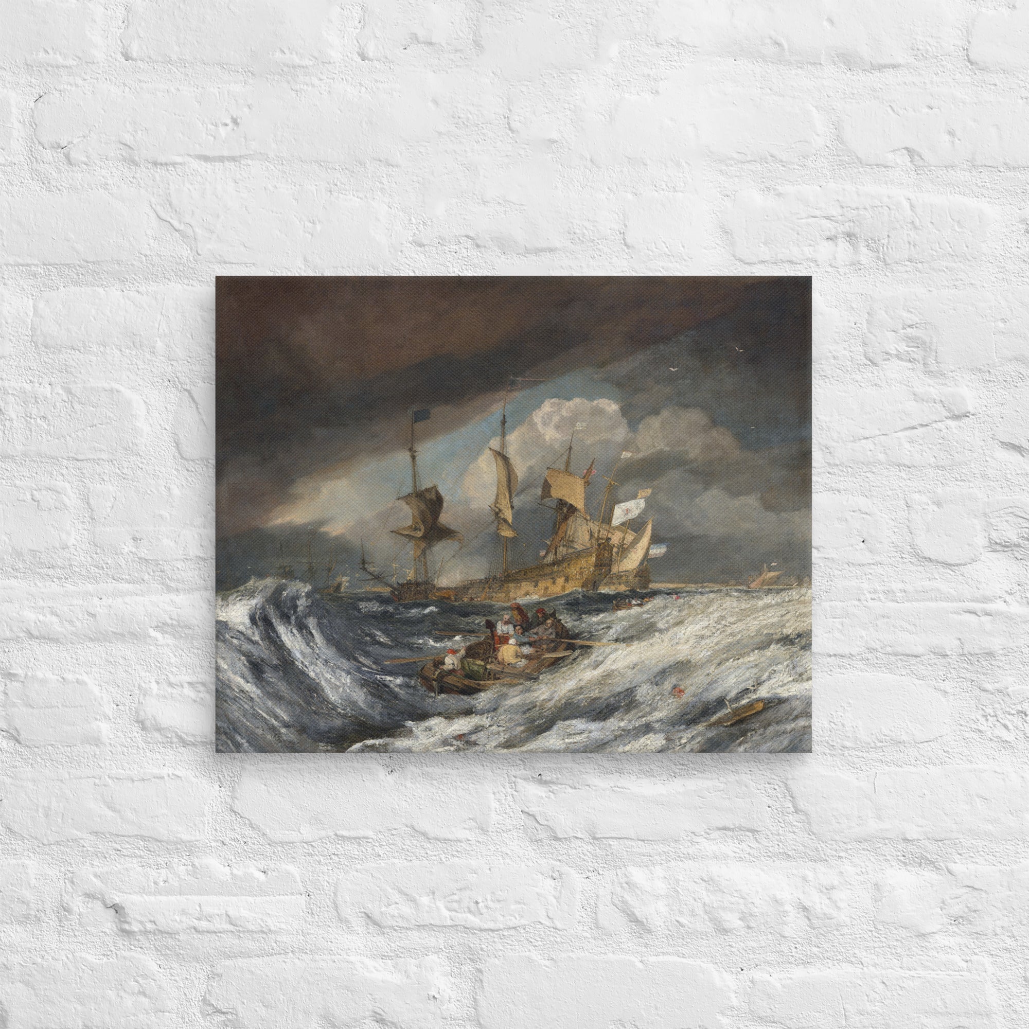 Boats Carrying Out Anchors to the Dutch Men of War art by J.M.W. Turner Canvas Print