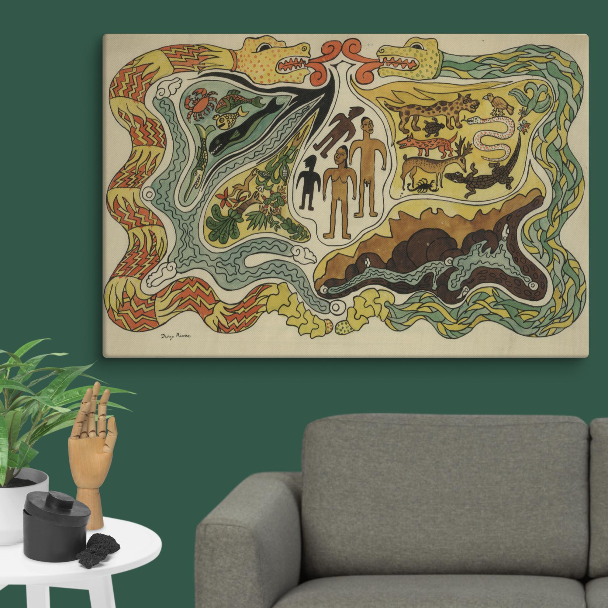 Creation Art By Diego Rivera Canvas Print