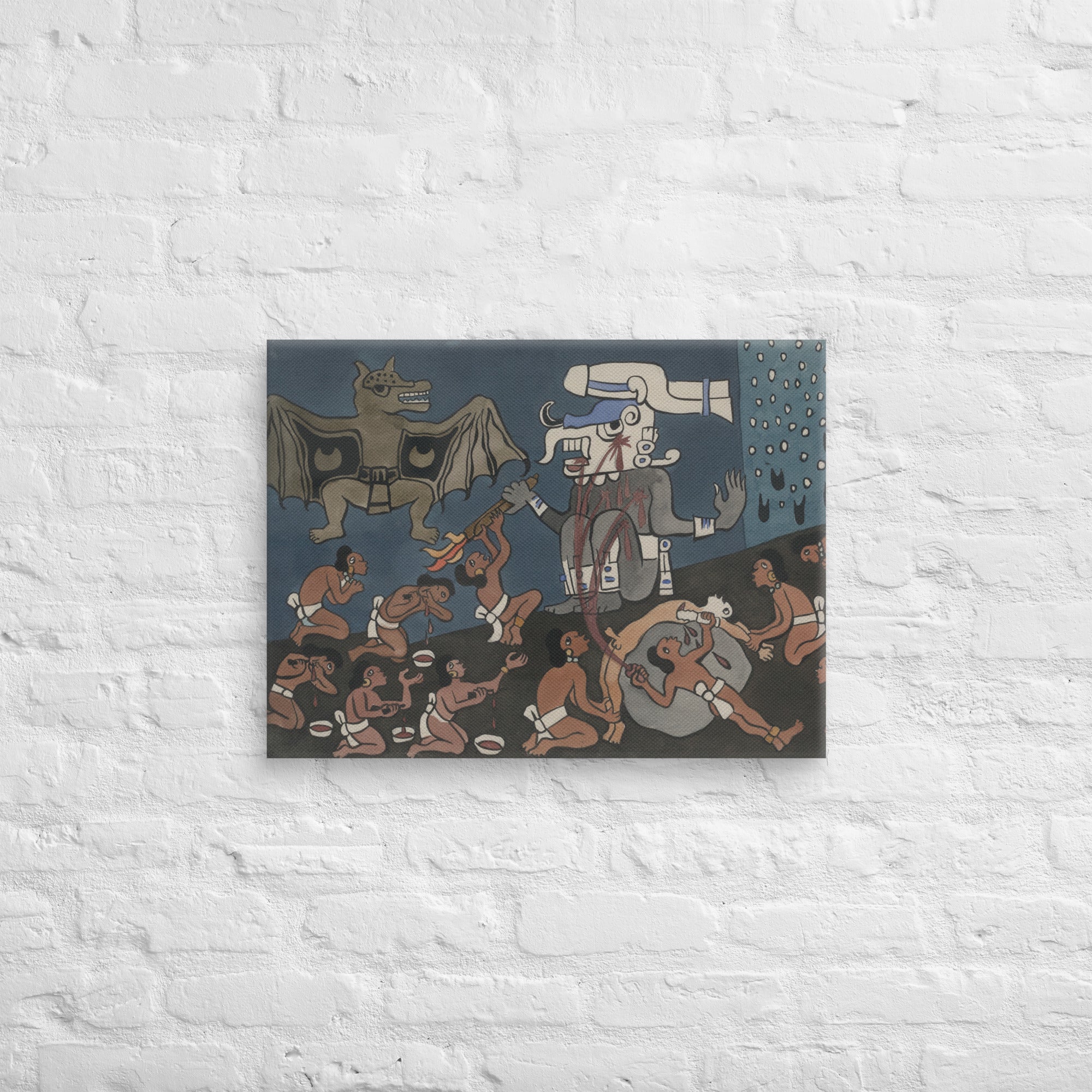 Human sacrifice before Tohil by Diego Rivera Canvas Print