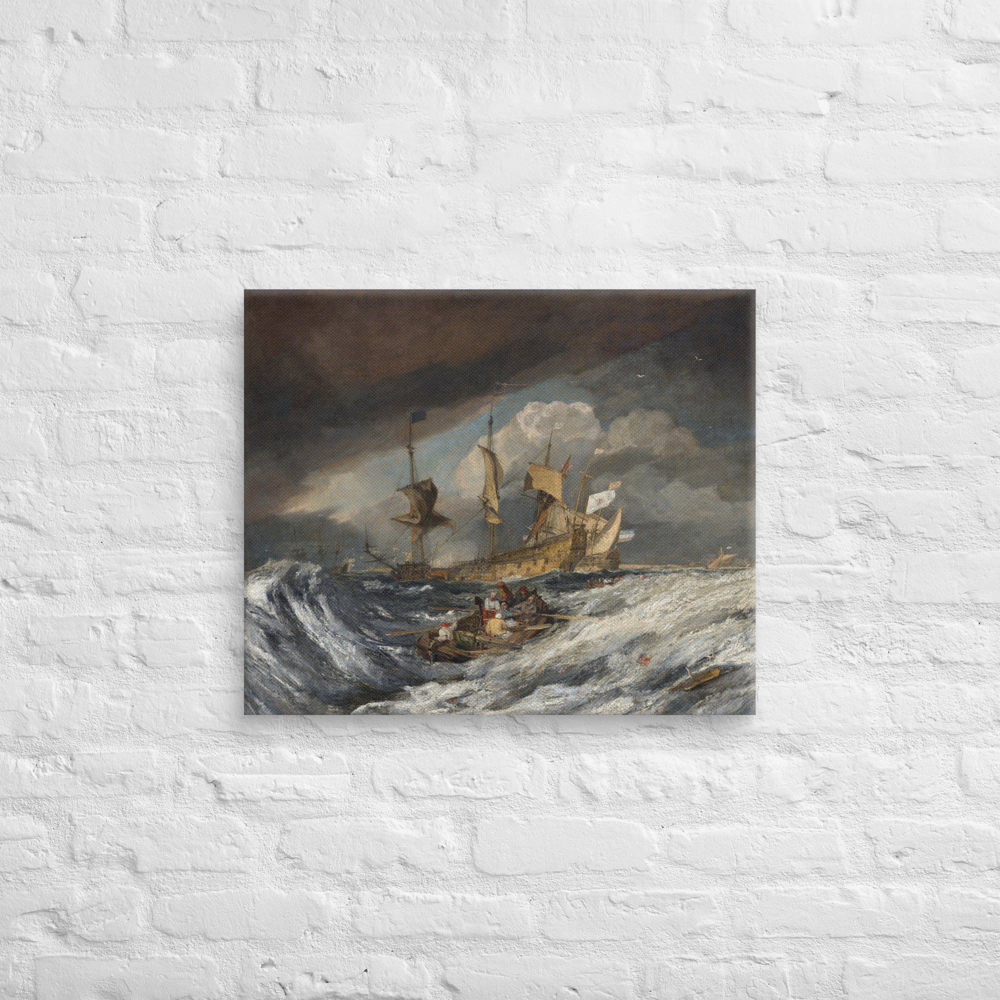 Boats Carrying Out Anchors to the Dutch Men of War art by J.M.W. Turner Canvas Print