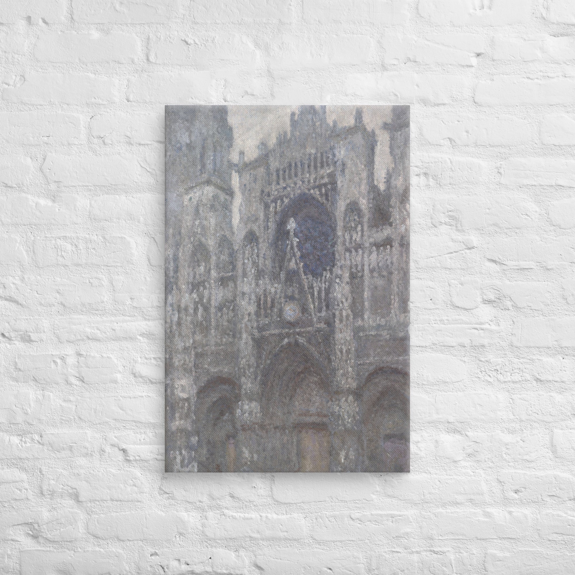 The Cathedral in Rouen. The portal, Grey Weather Art By Claude Monet