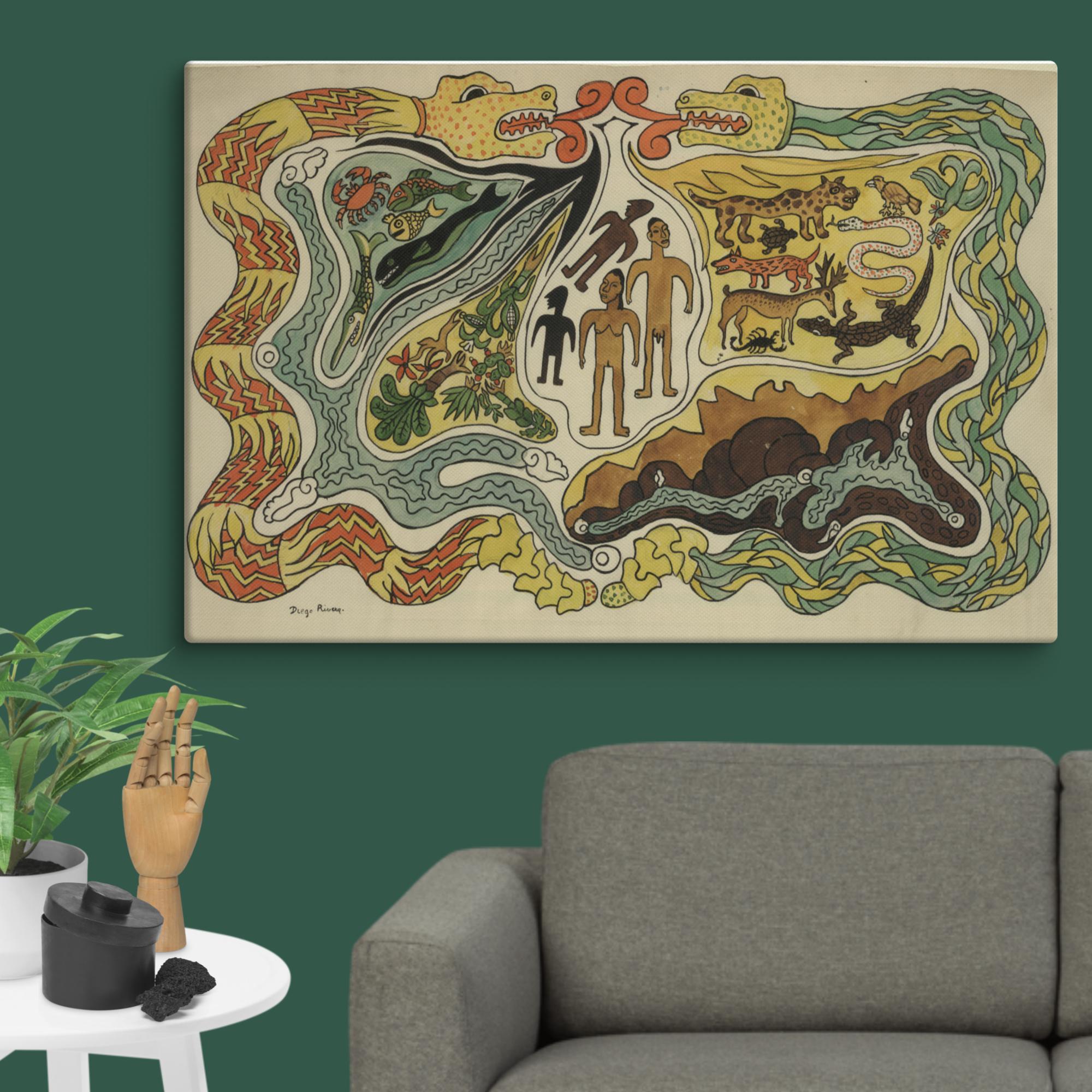 Creation Art By Diego Rivera Canvas Print