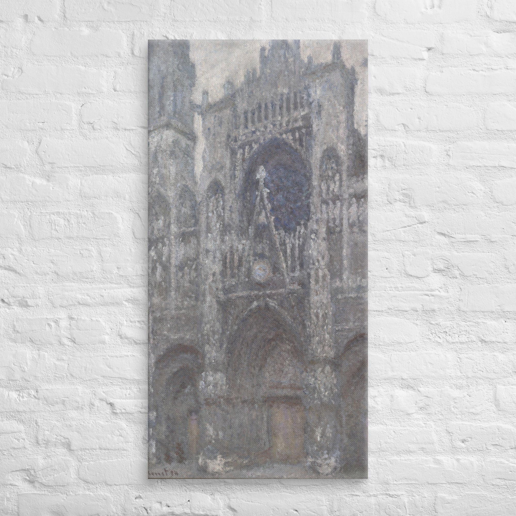 The Cathedral in Rouen. The portal, Grey Weather Art By Claude Monet