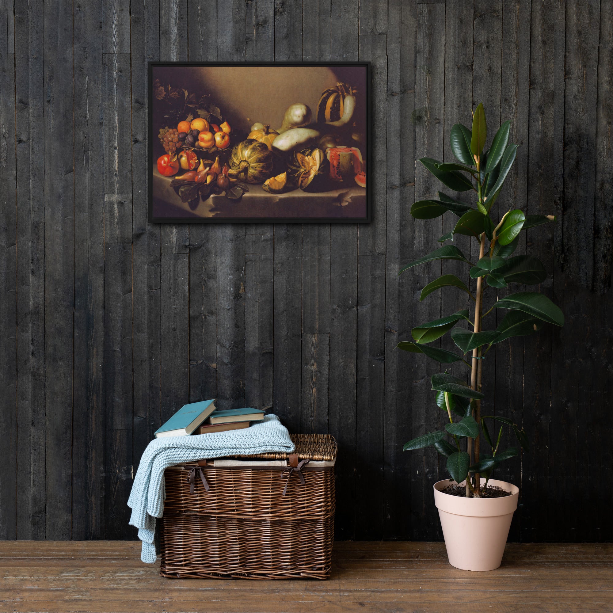 Still Life with Fruit by Caravaggio Framed Canvas Print