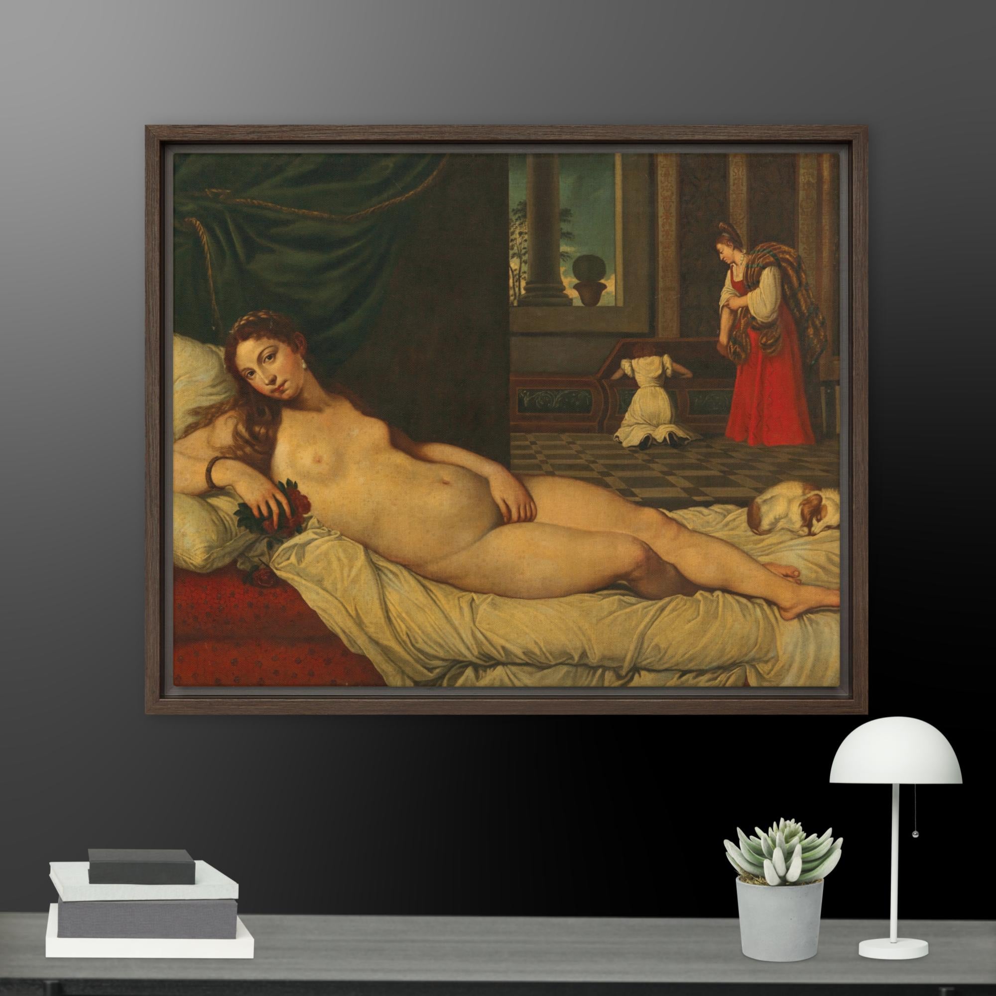 Venus of Urbino art by Titian Framed canvas Print