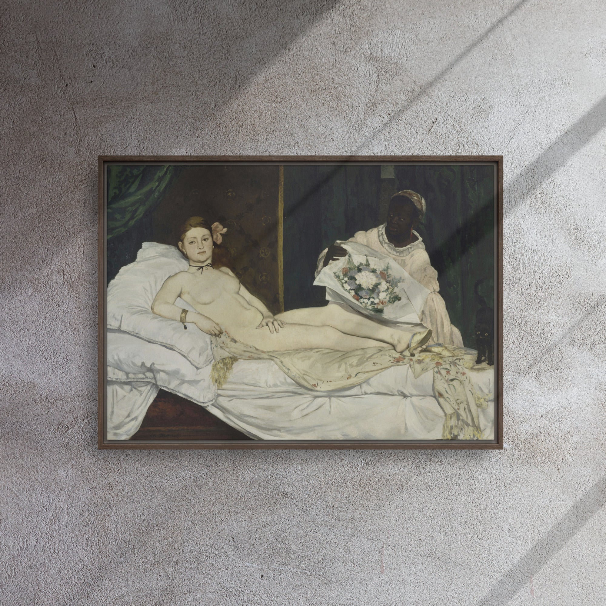 Olympia art by Édouard Manet Framed Canvas Print