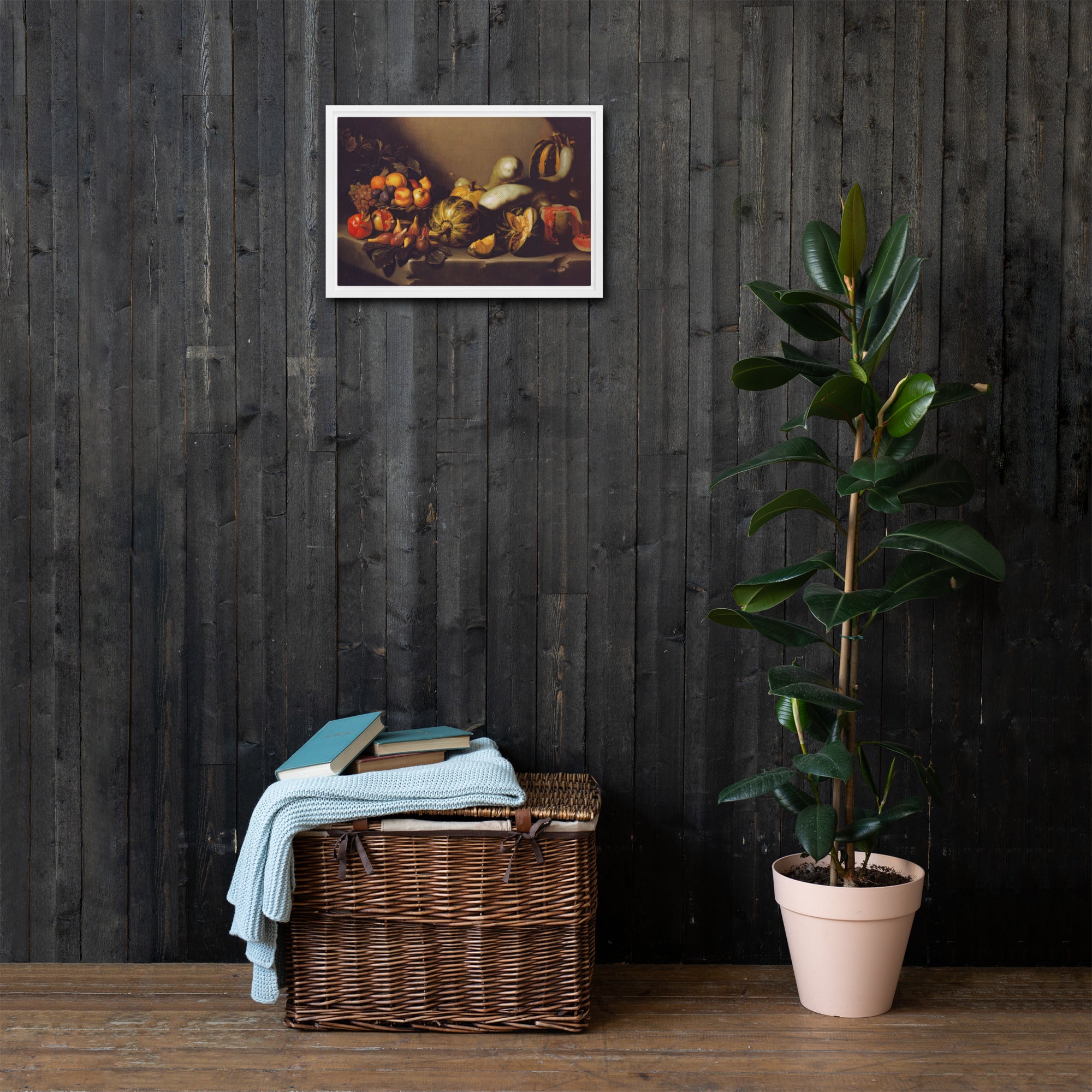 Still Life with Fruit by Caravaggio Framed Canvas Print