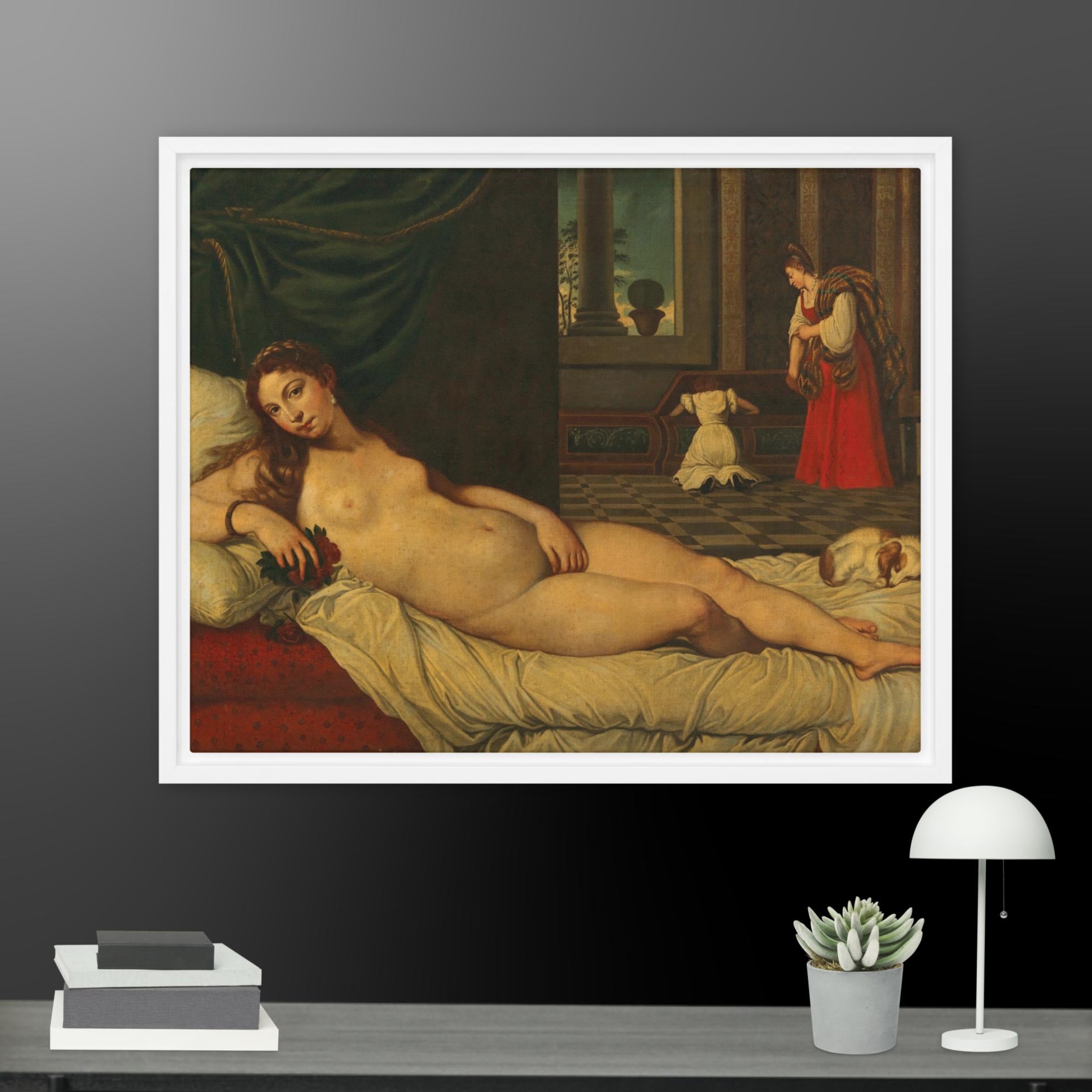 Venus of Urbino art by Titian Framed canvas Print