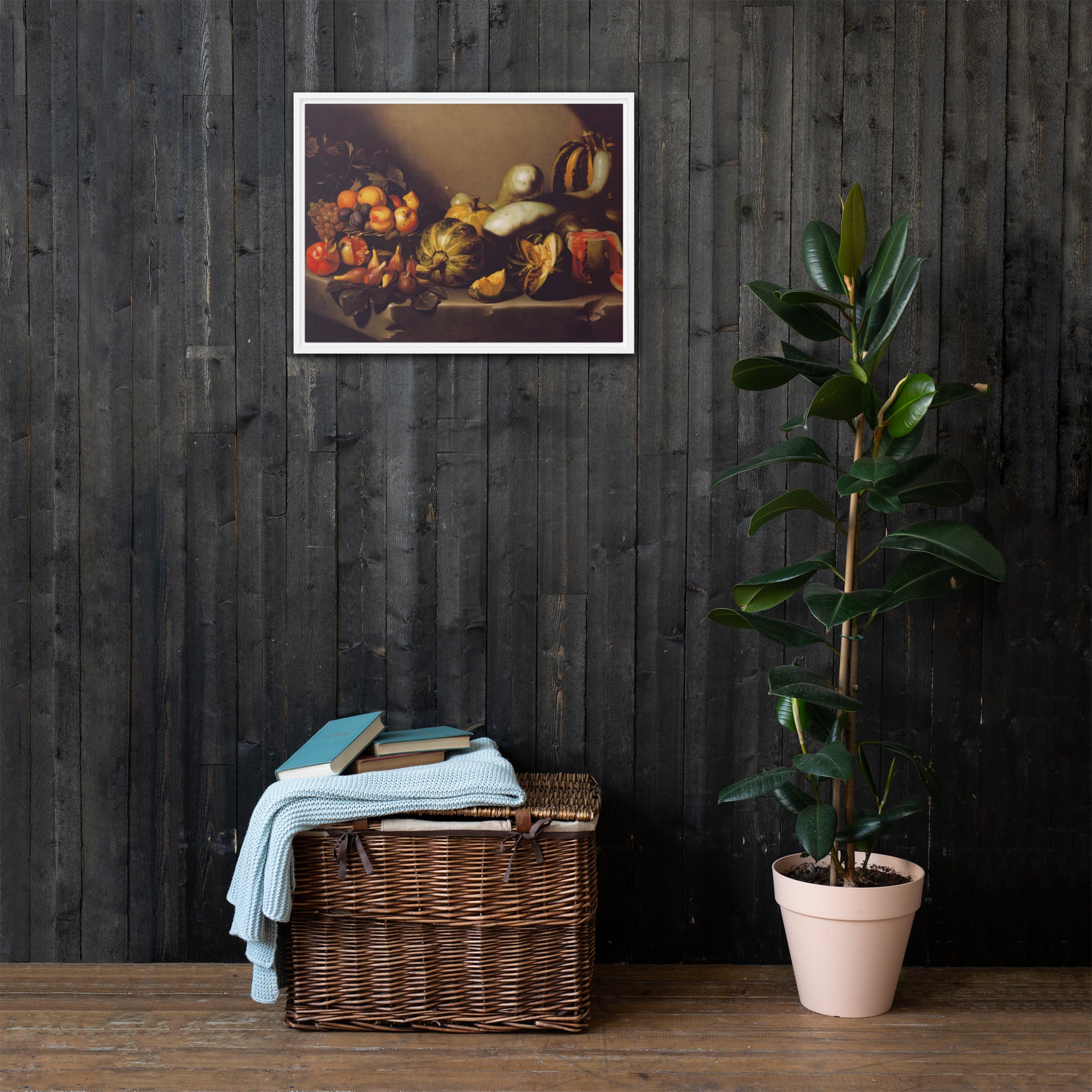 Still Life with Fruit by Caravaggio Framed Canvas Print