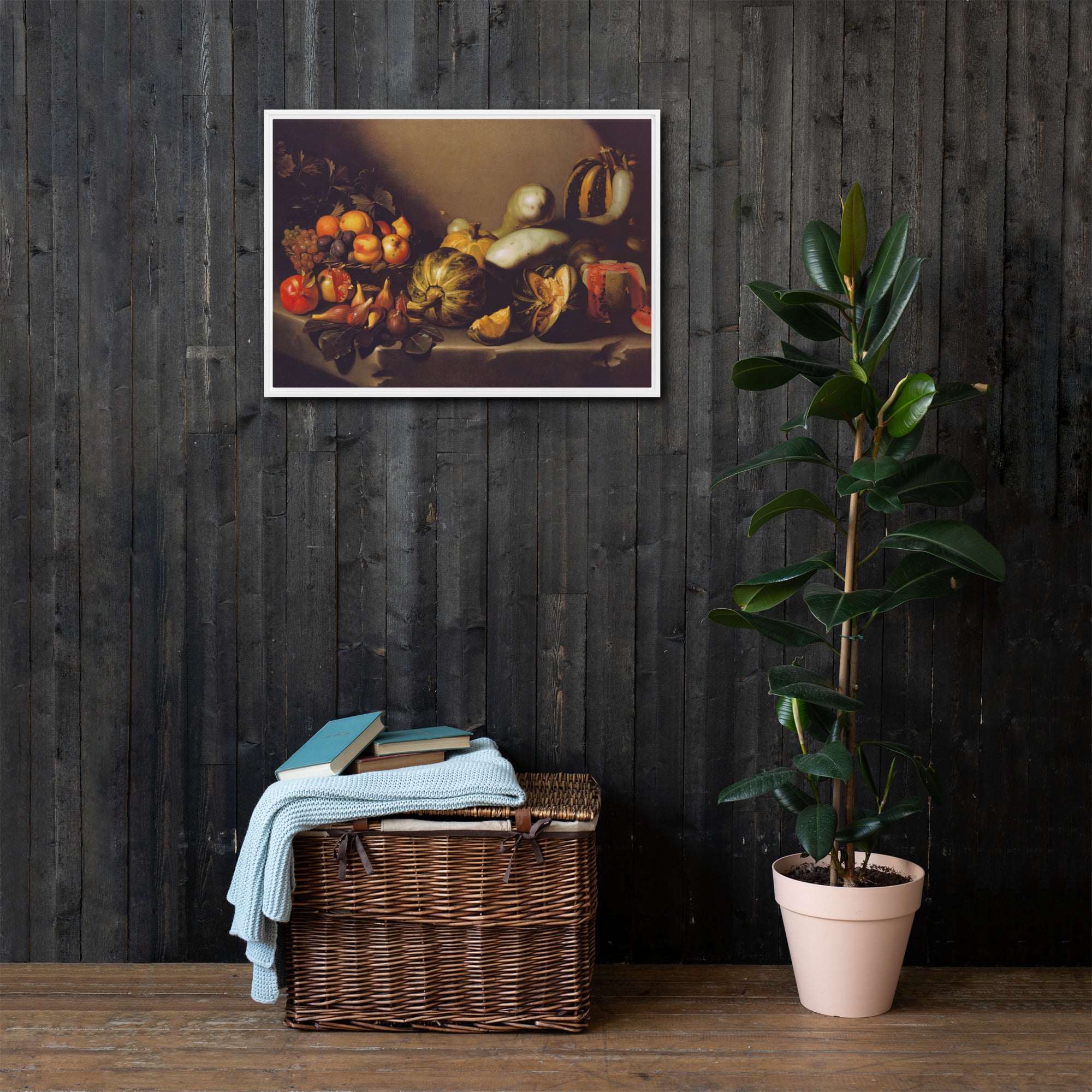 Still Life with Fruit by Caravaggio Framed Canvas Print